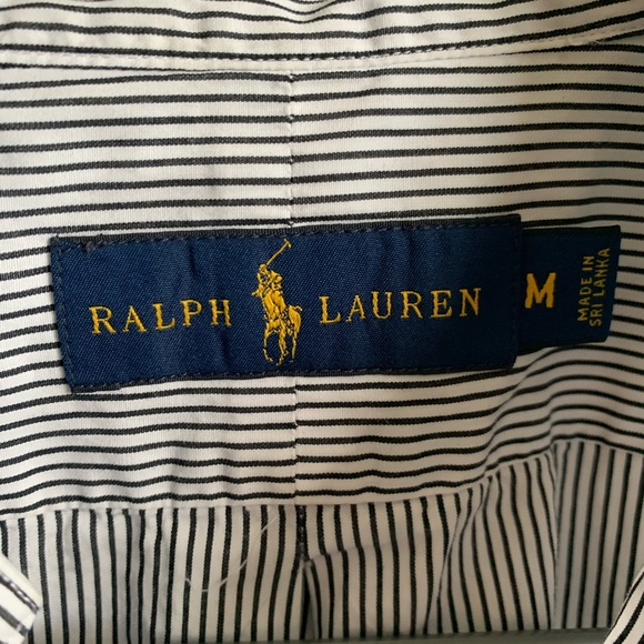 Ralph Lauren Black and White Striped Long Sleeve Shirt - Picture 3 of 4